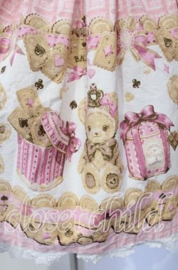 画像3: BABY,THE STARS SHINE BRIGHT / くまくみゃちゃんのスウィートチョコレート柄ベビードールジャンパースカート  ピンク O-25-10-14-092-BA-OP-OW-OS