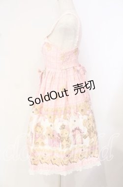 画像4: BABY,THE STARS SHINE BRIGHT / くまくみゃちゃんのスウィートチョコレート柄ベビードールジャンパースカート  ピンク O-25-10-14-092-BA-OP-OW-OS