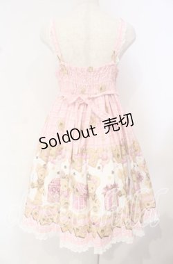 画像5: BABY,THE STARS SHINE BRIGHT / くまくみゃちゃんのスウィートチョコレート柄ベビードールジャンパースカート  ピンク O-25-10-14-092-BA-OP-OW-OS