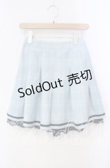 axes femme POETIQUE / 格子チェックスカパン M サックス O-25-10-14-102-AX-PA-OW-ZT015