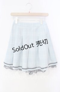 axes femme POETIQUE / 格子チェックスカパン M サックス O-25-10-14-102-AX-PA-OW-ZT015