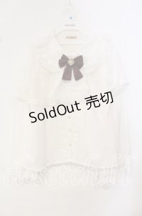 Amavel / Secret Macaronレースケープブラウス F シロ×ワイン O-25-10-14-109-CA-BL-OW-OS