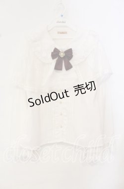 画像1: Amavel / Secret Macaronレースケープブラウス F シロ×ワイン O-25-10-14-109-CA-BL-OW-OS