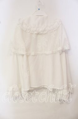 画像4: Amavel / Secret Macaronレースケープブラウス F シロ×ワイン O-25-10-14-109-CA-BL-OW-OS