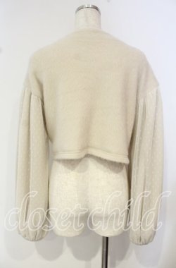 画像3: pays des fees  / ドットチュール切り替えショートジャケット  アイボリー O-25-10-14-112-PU-JA-OW-OS