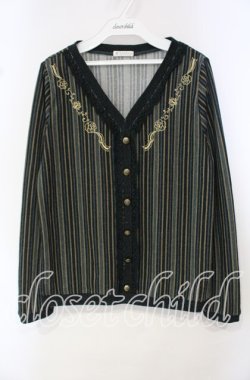 画像1: axes femme / 刺繍入レジメカーデ風プルオーバー M グリーン O-25-10-14-113-AX-TO-OW-OS
