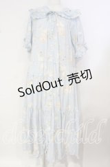 PINK HOUSE / さざ波とねこプリントワンピース  ミズイロ O-25-10-14-114-LO-OP-OW-OS