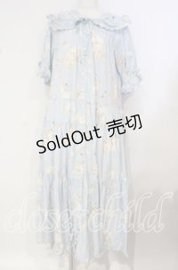 PINK HOUSE / さざ波とねこプリントワンピース  ミズイロ O-25-10-14-114-LO-OP-OW-OS