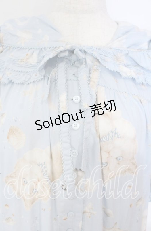 画像2: PINK HOUSE / さざ波とねこプリントワンピース  ミズイロ O-25-10-14-114-LO-OP-OW-OS (2)