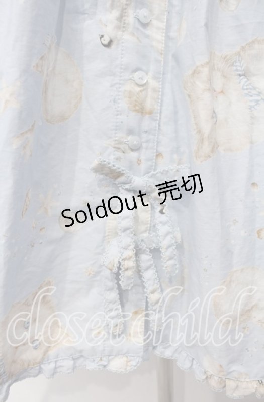 画像3: PINK HOUSE / さざ波とねこプリントワンピース  ミズイロ O-25-10-14-114-LO-OP-OW-OS (3)