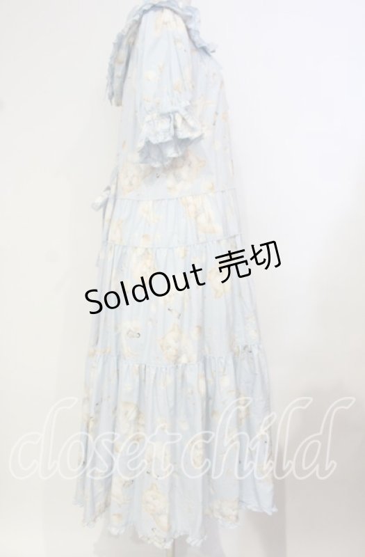 画像4: PINK HOUSE / さざ波とねこプリントワンピース  ミズイロ O-25-10-14-114-LO-OP-OW-OS (4)