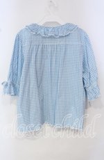 画像3: PINK HOUSE / はしごレース&サテンリボン使いローンブラウス  サックス O-25-10-14-117-LO-BL-OW-ZI (3)