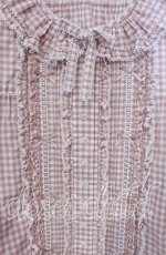 画像2: PINK HOUSE / はしごレース&サテンリボン使いローンブラウス  ピンク O-25-10-14-118-LO-BL-OW-ZI (2)