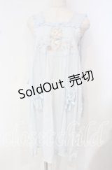 PINK HOUSE / さざ波とねこ刺繍ローンタブリエ  ミズイロ O-25-10-14-119-LO-TO-OW-OS