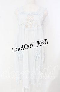 PINK HOUSE / さざ波とねこ刺繍ローンタブリエ  ミズイロ O-25-10-14-119-LO-TO-OW-OS