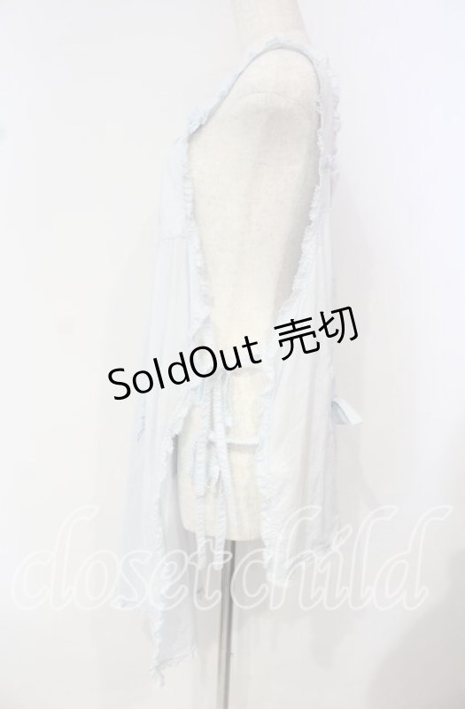 画像3: PINK HOUSE / さざ波とねこ刺繍ローンタブリエ  ミズイロ O-25-10-14-119-LO-TO-OW-OS (3)