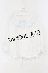 PINK HOUSE / ローンフリルブラウス  シロ×ミズイロ O-25-10-14-121-LO-BL-OW-OS