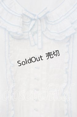 画像2: PINK HOUSE / ローンフリルブラウス  シロ×ミズイロ O-25-10-14-121-LO-BL-OW-OS