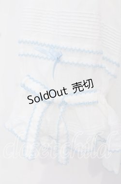 画像3: PINK HOUSE / ローンフリルブラウス  シロ×ミズイロ O-25-10-14-121-LO-BL-OW-OS
