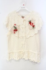 PINK HOUSE / チェリーワッペン使いニットベスト  アイボリー O-25-10-14-122-LO-TO-OW-OS