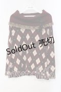 axes femme / アーガイルオフタートルニット M ワイン O-25-10-14-127-AX-TO-OW-OS