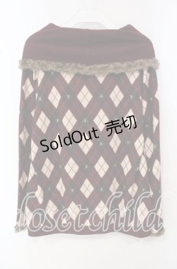 画像3: axes femme / アーガイルオフタートルニット M ワイン O-25-10-14-127-AX-TO-OW-OS