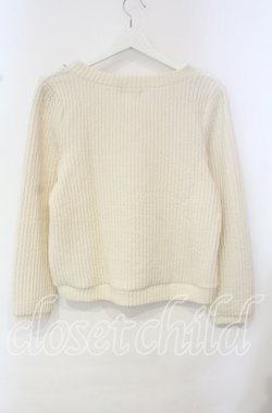 画像3: axes femme / プードルファーVネックトップス M アイボリー O-25-10-14-128-AX-TO-OW-OS