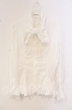 画像1: Angelic Pretty / シンプルボウタイジャボブラウス  シロ O-25-10-14-138-AP-BL-OW-OS