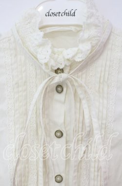 画像2: Victorian maiden / レースリボン付スタンドカラーパフスリーブブラウス【タイ欠品】  生成り O-25-10-14-143-CL-BL-IG-OS