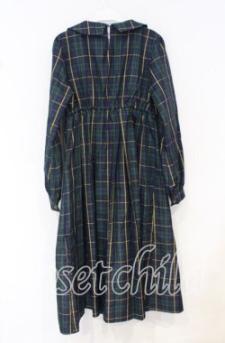 画像2: FLC / チェック柄ボックスプリーツワンピース M グリーン O-25-10-14-017-LO-OP-OW-OS