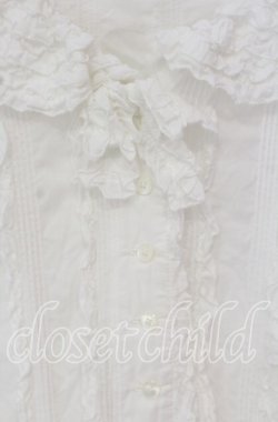 画像2: PINK HOUSE / タックフリルブラウス  シロ O-25-10-14-147-LO-BL-IG-OS