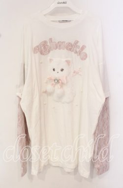 画像1: Ank Rouge / ネコちゃんドッキングTe  シロ×ピンク O-25-10-14-151-CA-TO-IG-OS