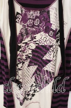 画像2: ALGONQUINS / 継ぎ接ぎロングカットソー  ホワイト×パープル O-25-10-14-153-AL-TO-IG-OS