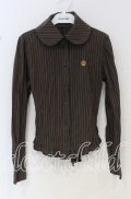 Innocent World / リボンクラウンストライプブラウス  グリーン×アカ O-25-10-14-023-IW-BL-IG-OS