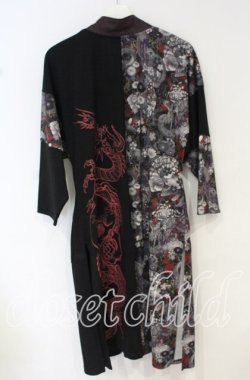 画像3: Qutie Frash / 和柄ロングカーデ  レッド×ブラック O-25-10-14-024-QU-TO-OW-OS