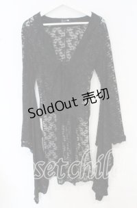 gouk / 総レース着物カーディガン  ブラック O-25-10-14-025-GO-TO-OW-OS