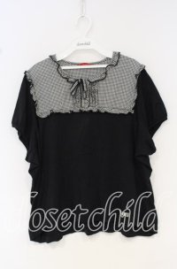 PINK HOUSE / ギンガム切替パフTシャツ【お直しあり】  クロ O-25-10-14-029-LO-TO-IG-ZT276