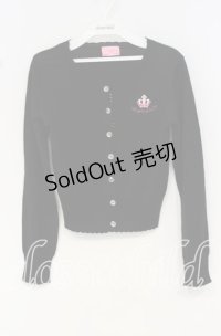 Angelic Pretty / シュガークラウン刺繍ニットカーディガン  クロ O-25-10-14-030-AP-TO-IG-OS