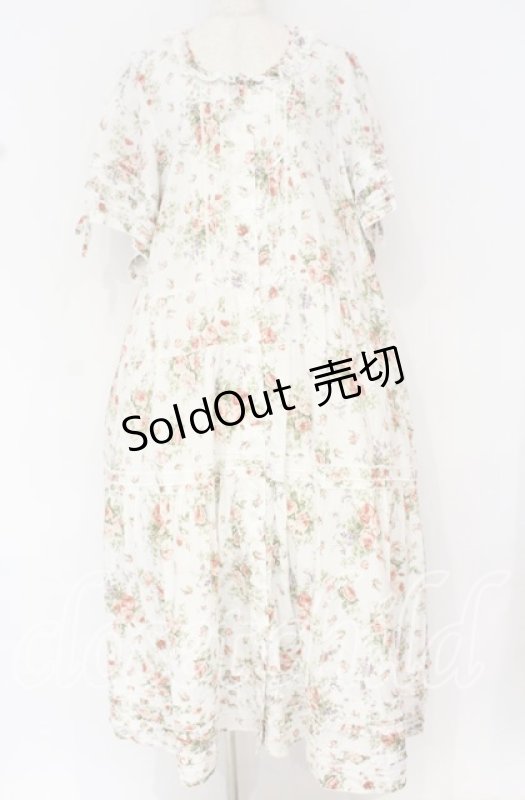 画像1: PINK HOUSE / バラの騎士プリントワンピース【お直しあり】  シロ O-25-10-14-032-LO-OP-IG-OS (1)