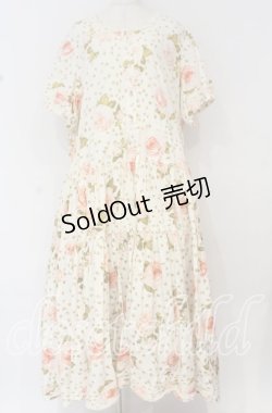画像1: KANEKO ISAO / ローズタックワンピース【お直しあり】  アイボリー O-25-10-14-034-EL-OP-IG-OS