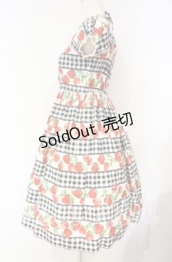 画像3: Emily Temple cute / ギンガム苺ワンピース  クロ×シロ O-25-10-16-029-ET-OP-IG-OS