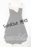 Emily Temple cute / ラメリボンノースリーブワンピース  クロ×アイボリー O-25-10-16-033-ET-OP-IG-OS