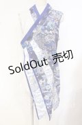 Qutie Frash / 着物インナーチュニック  ホワイト×ブルー O-25-10-16-040-QU-TO-OW-OS