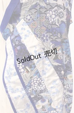 画像2: Qutie Frash / 着物インナーチュニック  ホワイト×ブルー O-25-10-16-040-QU-TO-OW-OS