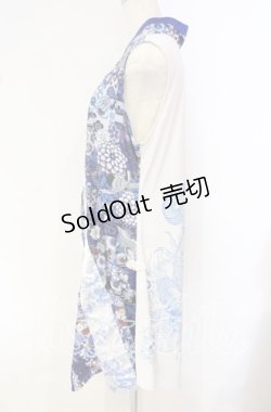 画像3: Qutie Frash / 着物インナーチュニック  ホワイト×ブルー O-25-10-16-040-QU-TO-OW-OS