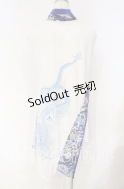 画像4: Qutie Frash / 着物インナーチュニック  ホワイト×ブルー O-25-10-16-040-QU-TO-OW-OS
