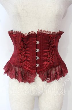 画像1: ATELIER PIERROT / Frill Short Corset コルセット  ワイン O-25-10-16-041-EL-TO-IG-OS