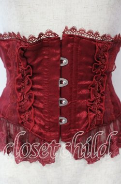 画像2: ATELIER PIERROT / Frill Short Corset コルセット  ワイン O-25-10-16-041-EL-TO-IG-OS