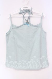 PINK HOUSE / フラワーモチーフホルターキャミソール L サックス O-25-10-16-058-LO-TO-IG-ZT243