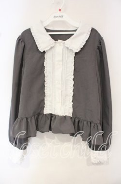 画像1: Cherirulu Chocola / MYリボンマルエリブラウス 3L グレー O-25-10-16-061-LO-BL-OW-OS